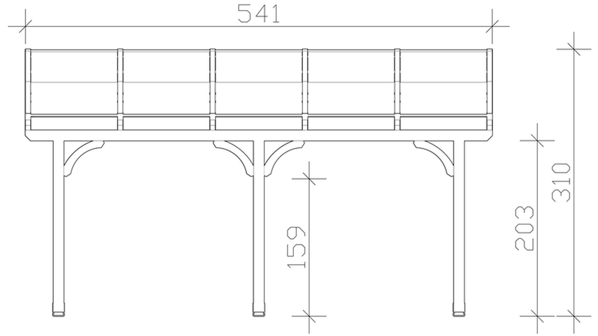 Skan Holz Terrassenüberdachung Venezia 541 x 389 cm, Leimholz, Doppelstegplatten