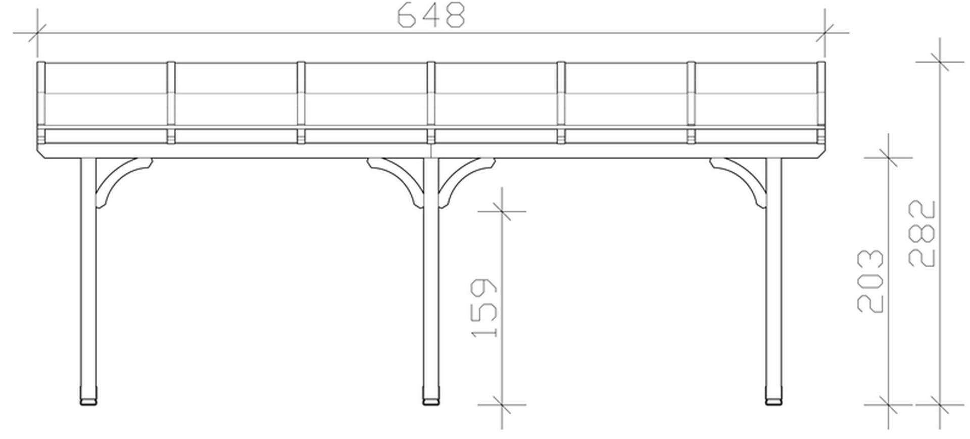 Skan Holz Terrassenüberdachung Venezia 648 x 239 cm, Leimholz, Doppelstegplatten