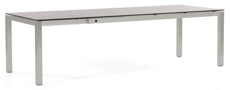 Abbildung zeigt den Tisch in der Größe 200/260 x 100 cm mit Tischplatte in beton-hell.