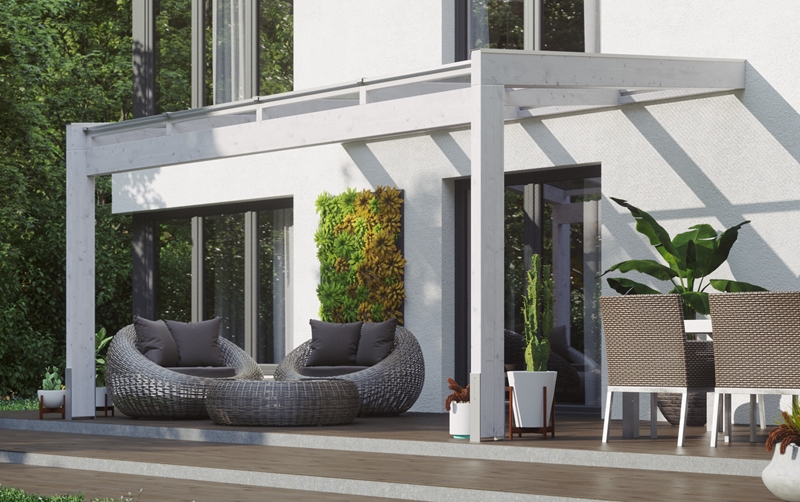 Abgebildete Gartenmöbel und Dekoration nicht im Lieferumfang enthalten.