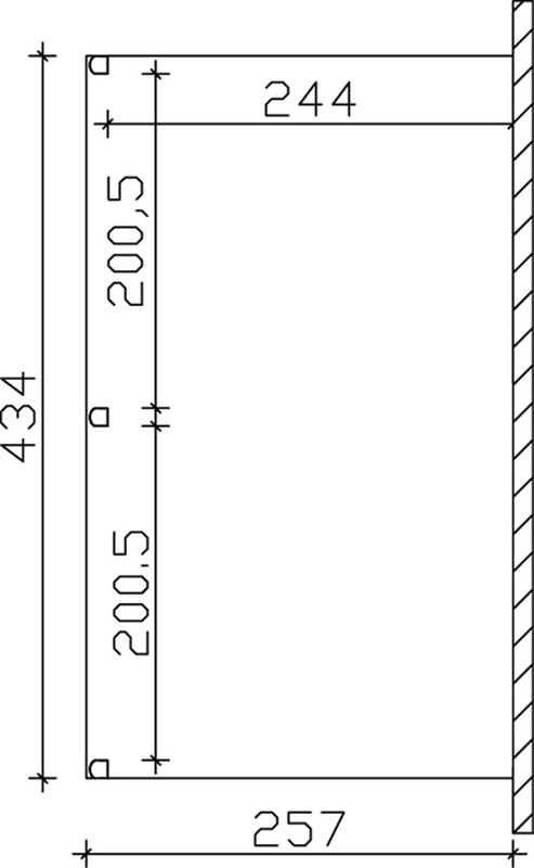 Skan Holz Aluminium-Terrassenüberdachung Monza 434 x 257 cm, weiß, Verbund-Sicherheits-Glas