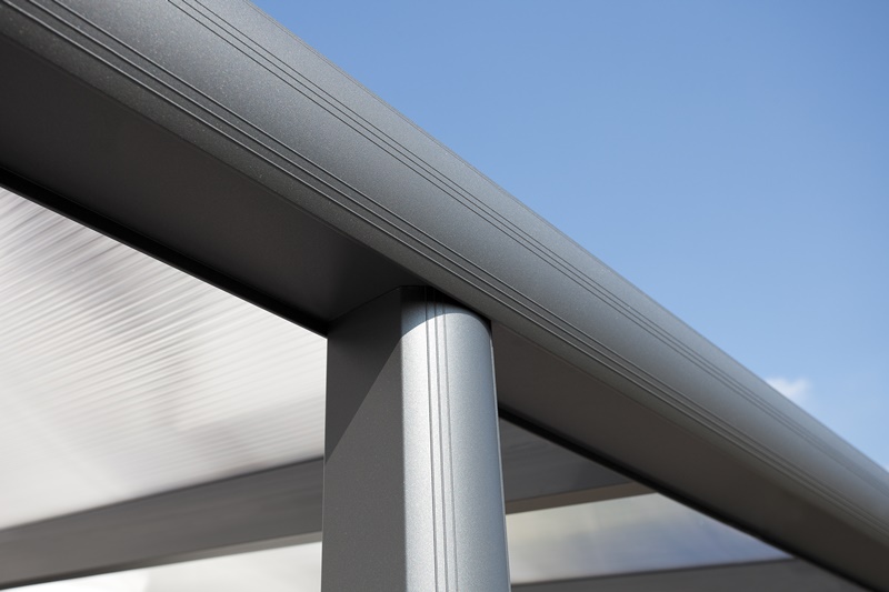 Skan Holz Aluminium-Terrassenüberdachung Garda 434 x 357 cm, anthrazit, Doppelstegplatten