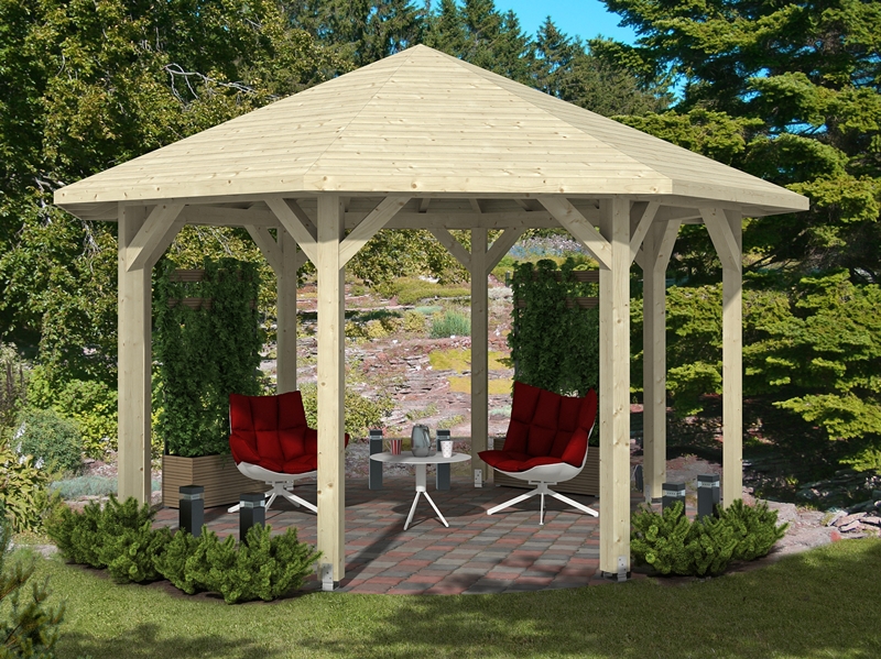 Skanholz_Pavillon_Nice_Groesse_2uMuZFN3URTnP7 Abgebildeter Fußboden, Gartenmöbel und Dekoration nicht im Lieferumfang enthalten.