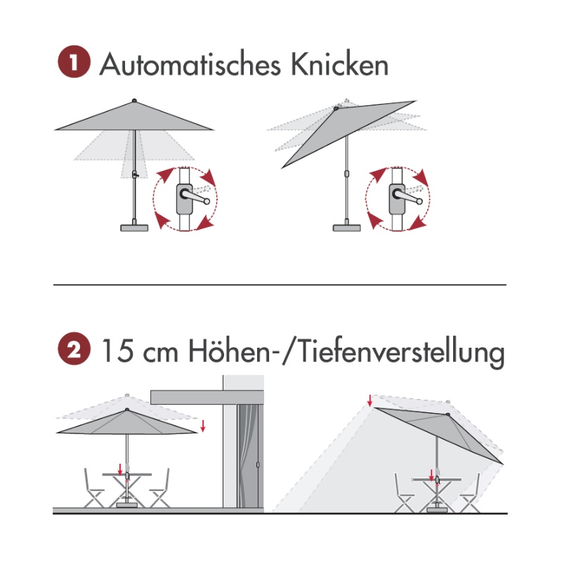 Sonnenschirm Doppler Active Auto Tilt Ø 210 cm