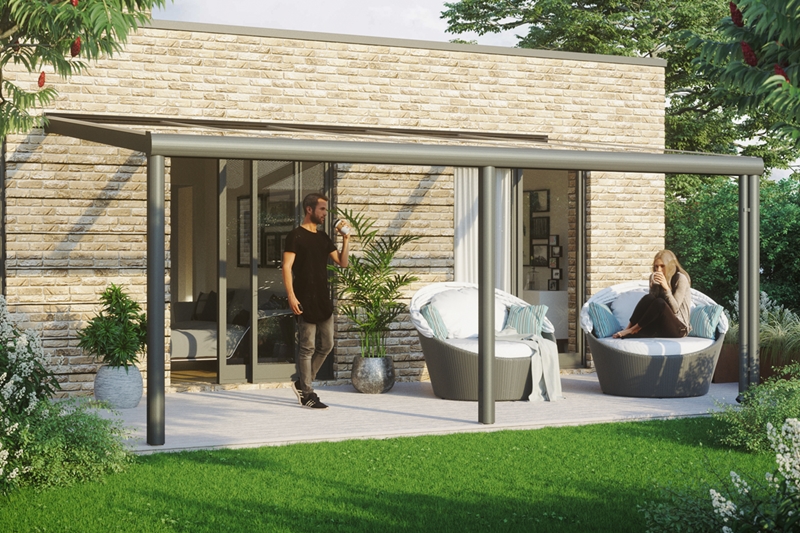 Skanholz_Terrassenueberdachung_Garda_anthrazit_541-cmZUbUedNyrnyqE Abgebildete Gartenmöbel und Dekoration nicht im Lieferumfang enthalten.