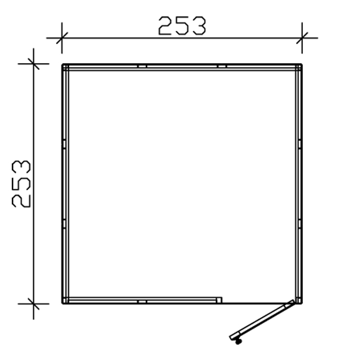 Skan Holz CrossCube-Haus Sydney 3, 253 x 253 cm, telegrau/schiefergrau