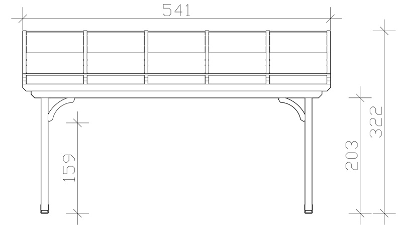 Skan Holz Terrassenüberdachung Verona 541 x 389 cm, Leimholz, Doppelstegplatten