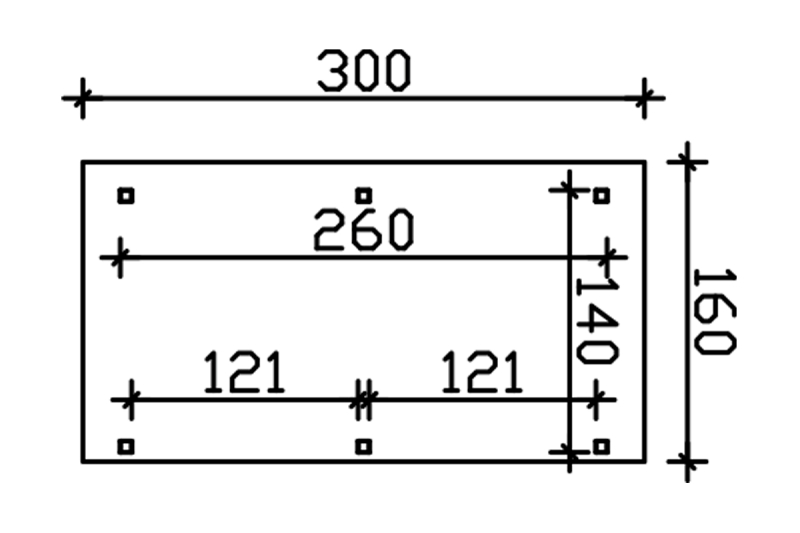 Skan Holz Holzunterstand Max 1, 260 x 140 cm, Douglasie