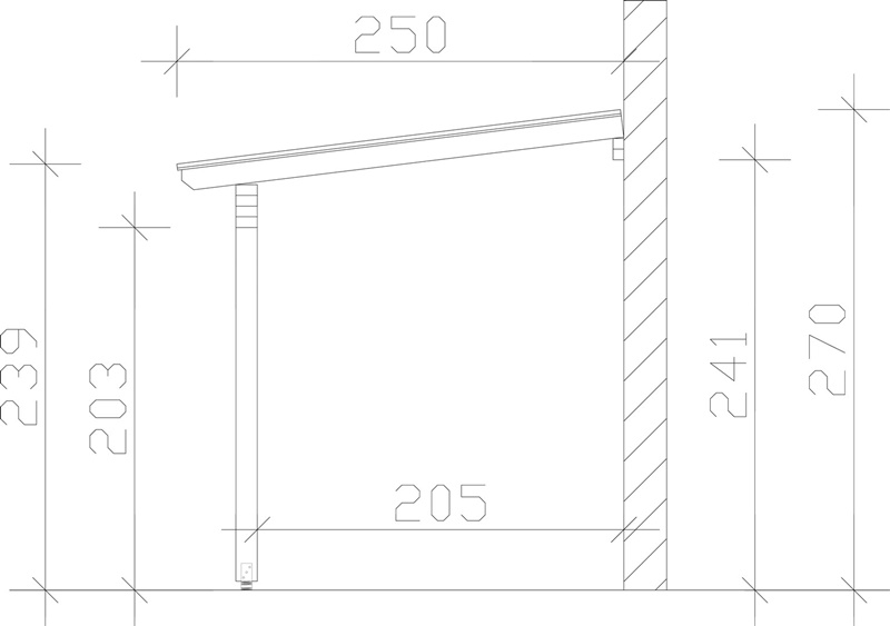 Skan Holz Terrassenüberdachung Ancona 648 x 250 cm, Leimholz