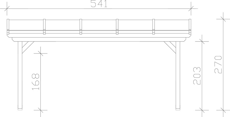 Skan Holz Terrassenüberdachung Ancona 541 x 250 cm, Leimholz