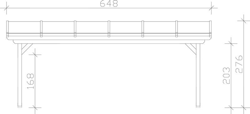 Skan Holz Terrassenüberdachung Ancona 648 x 300 cm, Leimholz