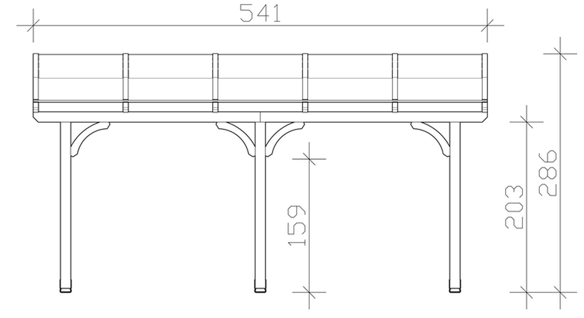 Skan Holz Terrassenüberdachung Venezia 541 x 289 cm, Leimholz, Doppelstegplatten