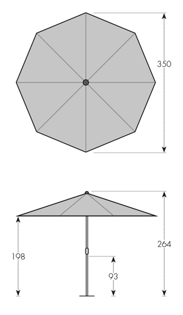 Sonnenschirm Doppler Alu Wood Ultra Ø 350 cm