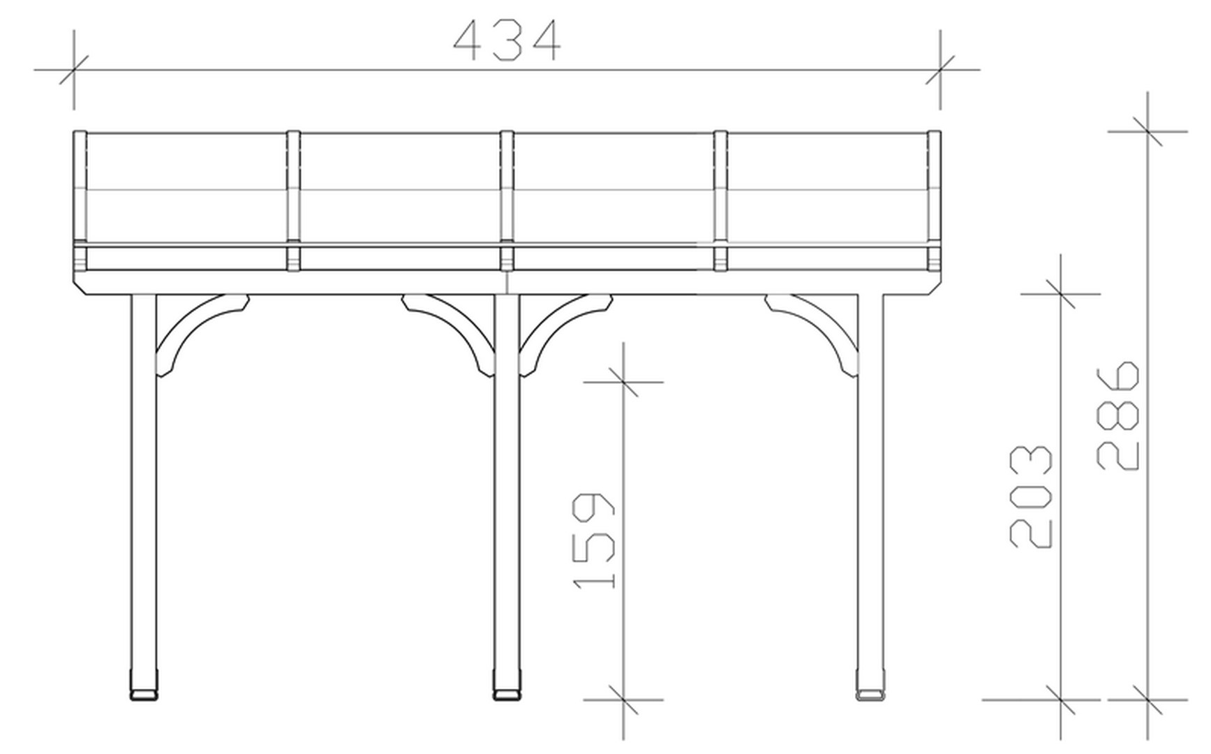 Skan Holz Terrassenüberdachung Venezia 434 x 289 cm, Leimholz, Doppelstegplatten