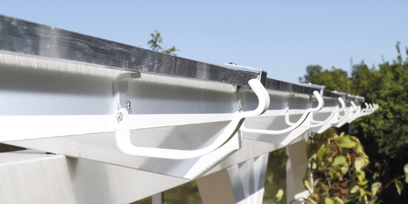 Skan Holz Metall-Regenrinnen-Set 919 cm Länge, weiß, 2er-Set für Satteldach-Carports
