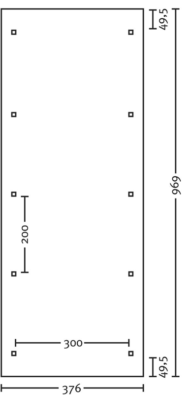 Skan Holz Bogendach-Carport Franken, Leimholz, 376 x 969 cm, Doppelstegplatten