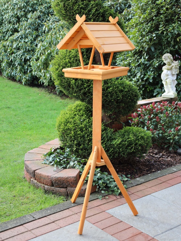 Promadino Vogelhaus Rhön mit Fußkreuzständer, honigbraun