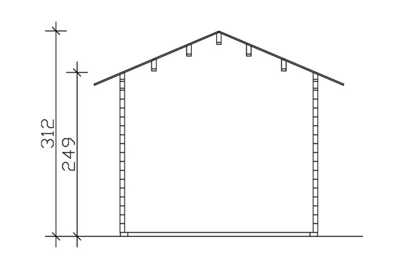 Skan Holz Gartenhaus Montreal 1, 420 x 300 cm, 70plus, unbehandelt