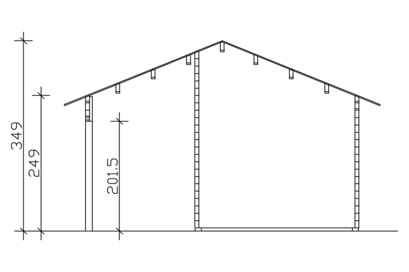 Skan Holz Gartenhaus Calgary, 380 x 300 cm, 45plus, unbehandelt
