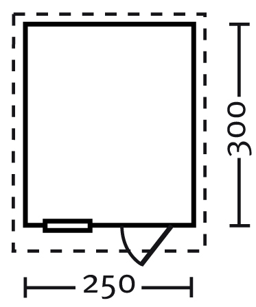 Skan Holz Gartenhaus Porto 3, 250 x 300 cm, 28 mm, unbehandelt