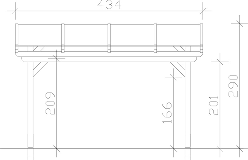 Skan Holz Terrassenüberdachung Sanremo 434 x 400 cm, freistehend, Leimholz