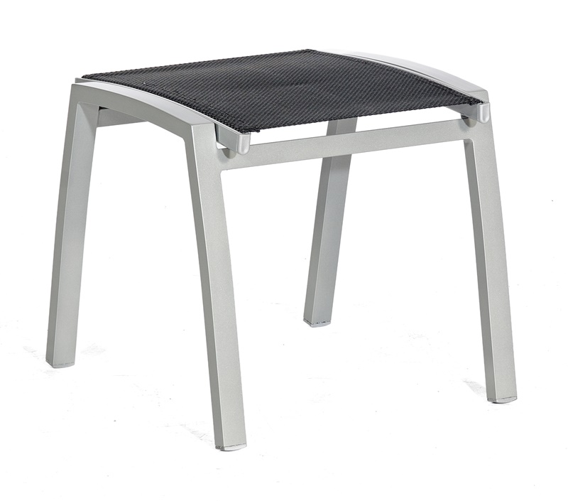 Sonnenpartner Hocker Florida, Aluminium silber / Textilgewebe schwarz