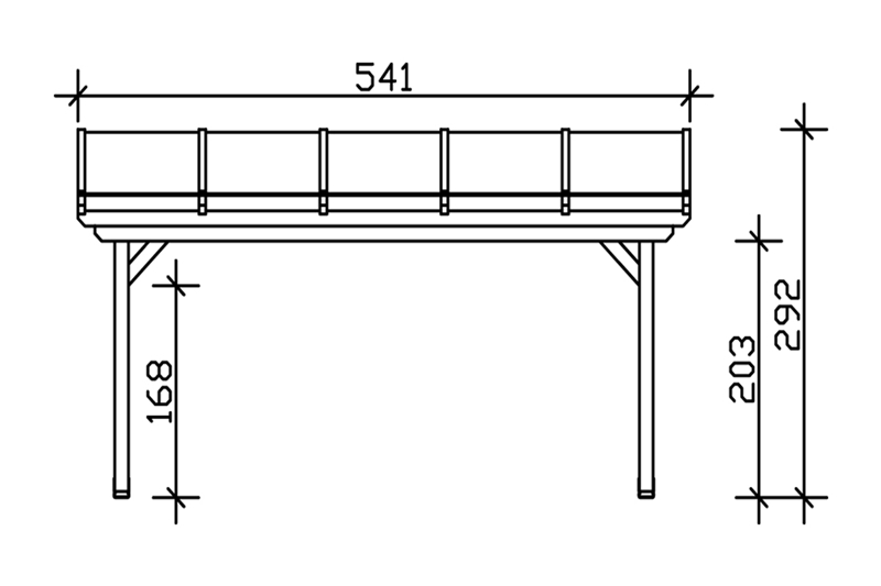 Skan Holz Terrassenüberdachung Ancona 541 x 400 cm, Leimholz