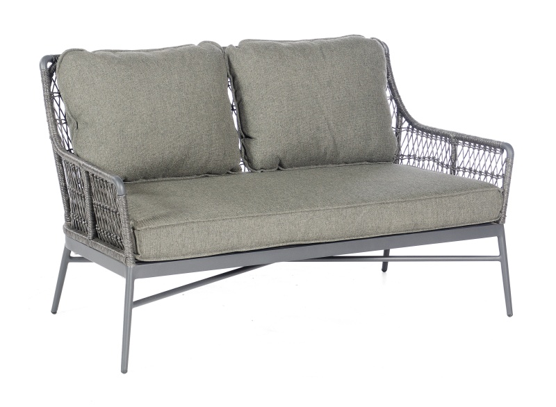 Sonnenpartner Lounge-Sofa Retro, Aluminium anthrazit / PE-Geflecht light coal, inkl. Kissen