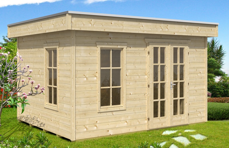 Skanholz_BBH_Breda Skan Holz Gartenhaus Breda 1, 380 x 300 cm, 28 mm, unbehandelt