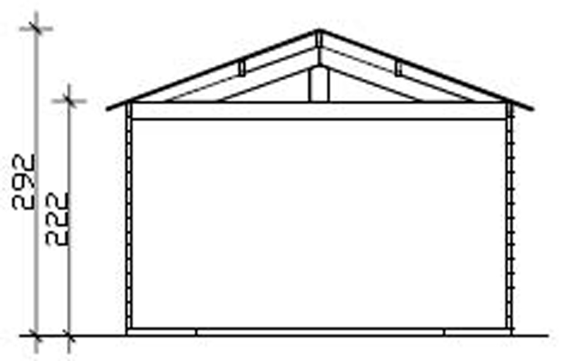 Skan Holz Holzgarage Varberg 1, 45 mm, 370 x 525 cm, schiefergrau/weiß