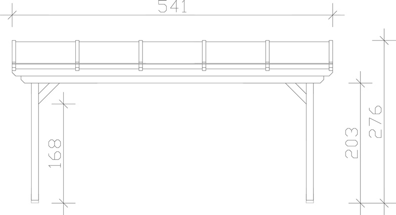 Skan Holz Terrassenüberdachung Ancona 541 x 300 cm, Leimholz