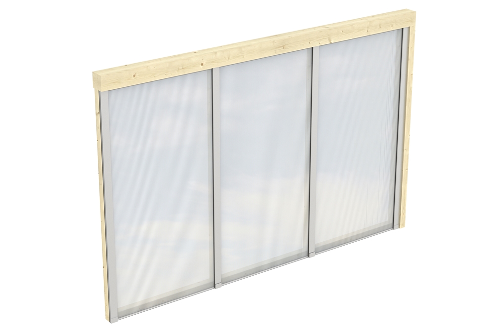 Skan Holz Polycarbonat-Seitenwand 305 x 200 cm, für Wandanbau-Leimholz-Terrassenüberdachungen