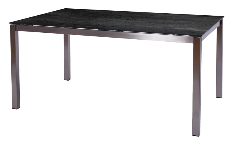 Diamond Garden Tisch San Marino, Edelstahl/Granit dunkel, 158 x 98 cm