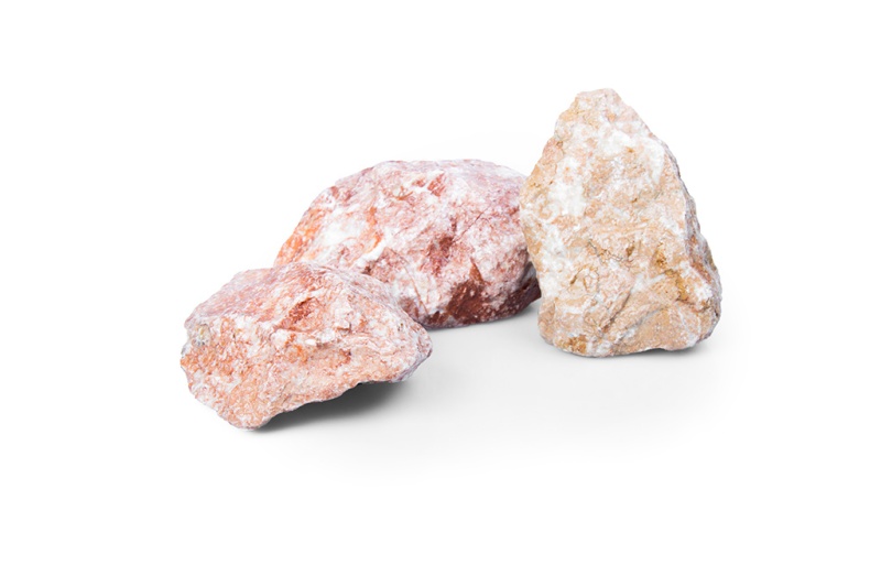 Gabionensteine / Bruchsteine Tiroler Rot, Körnung 80-120 mm, rot-weiß-beige