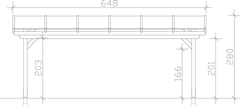 Skan Holz Terrassenüberdachung Sanremo 648 x 350 cm, freistehend, Leimholz