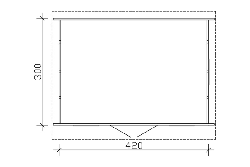 Skan Holz Gartenhaus  Basel 1, 420 x 300 cm, 45plus, unbehandelt