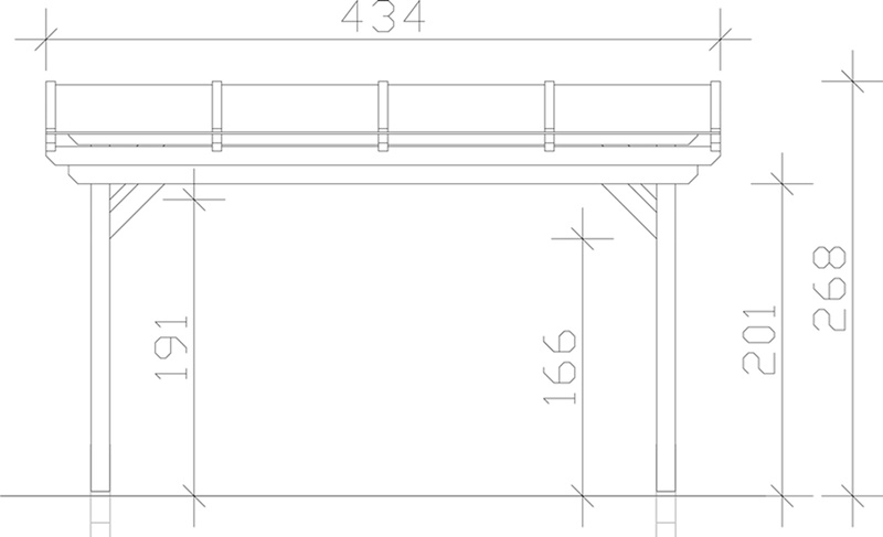 Skan Holz Terrassenüberdachung Sanremo 434 x 250 cm, freistehend, Leimholz