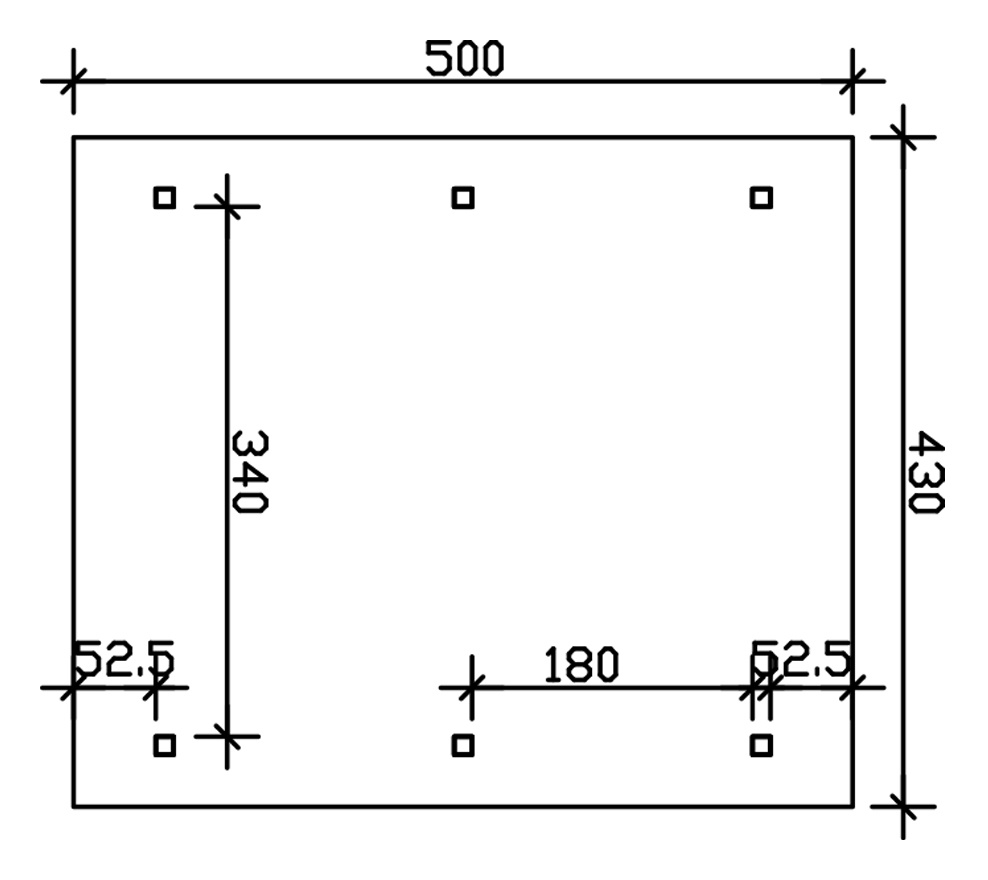 Skan Holz Satteldach-Carport Wallgau 430 x 500 cm, imprägniert