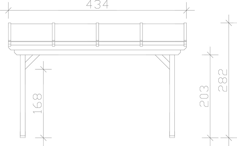 Skan Holz Terrassenüberdachung Ancona 434 x 350 cm, Leimholz