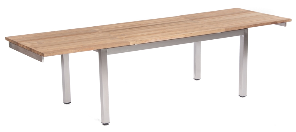 Sonnenpartner Ausziehtisch Magister, Edelstahl / Old Teak natur, 170/280 x 90 cm