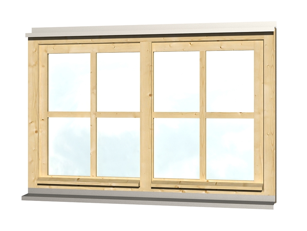 Skan Holz Doppelfenster 132,4 x 82,1 cm, Fichte