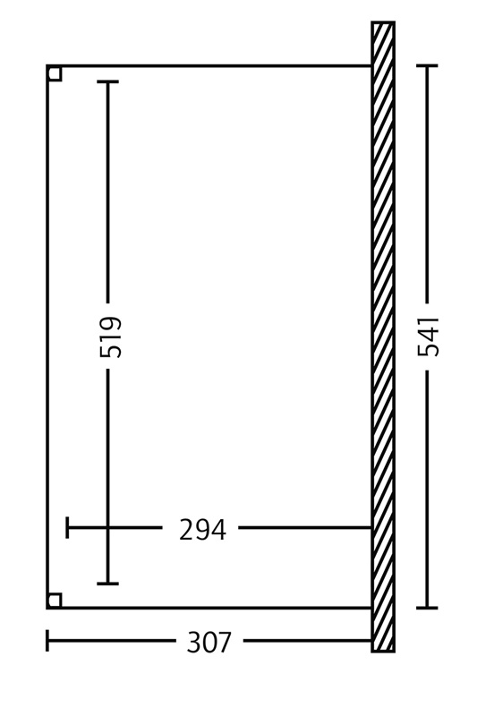 Skan Holz Aluminium-Terrassenüberdachung Genua 541 x 307 cm, weiß, Doppelstegplatten