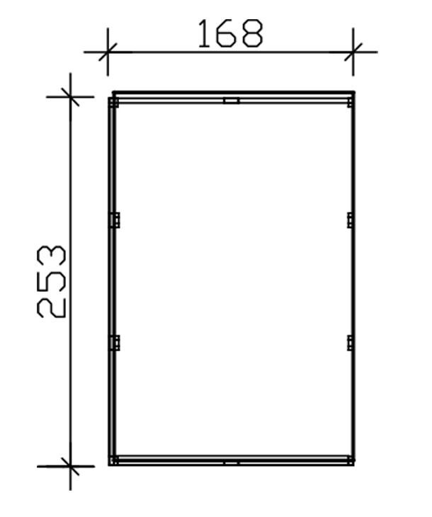 Skan Holz seitliche Überdachung für CrossCube Größe 3 + 4, 168 x 253 cm, telegrau