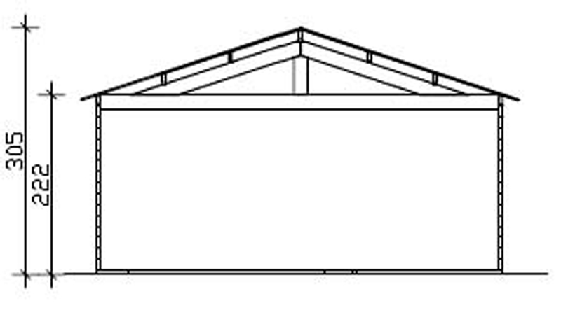 Skan Holz Holzgarage Varberg 2, 45 mm, 500 x 525 cm, schiefergrau/weiß