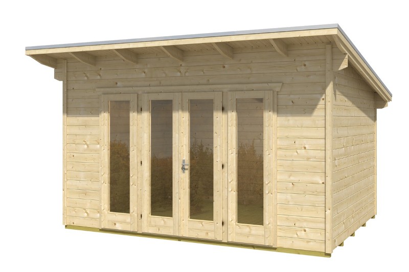 Skan Holz Gartenhaus Ostende 1, 350 x 250 cm, 28 mm, unbehandelt