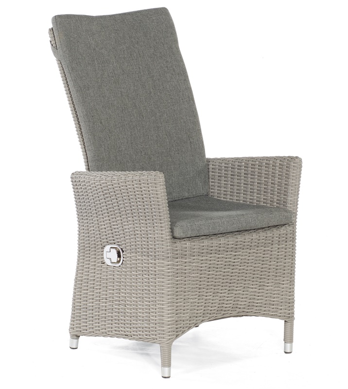 Sonnenpartner Sessel Solares, Aluminium/Kunststoffgeflecht stone-grey, inkl. Sitz- und Rückenkissen