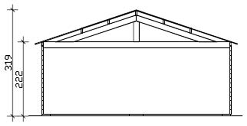 Skan Holz Holzgarage Varberg 3, 45 mm, 570 x 525 cm, unbehandelt