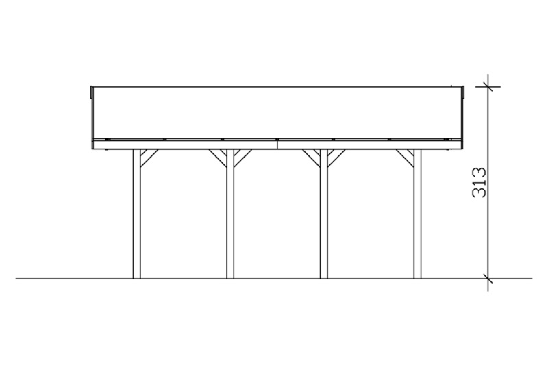 Skan Holz Satteldach-Carport Wallgau 380 x 600 cm, imprägniert