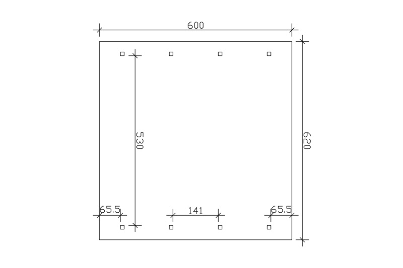 Skan Holz Satteldach-Carport Wallgau 620 x 600 cm, imprägniert