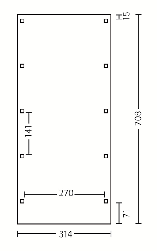 Skan Holz Flachdach-Carport Friesland 314 x 708 cm, imprägniert, Aluminium-Dachplatten